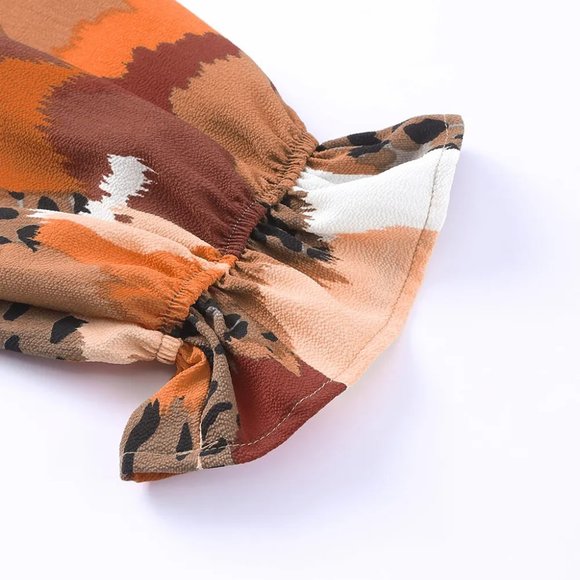 Abstract Printed Long Sleeve Blouse - Picture 8 of 11